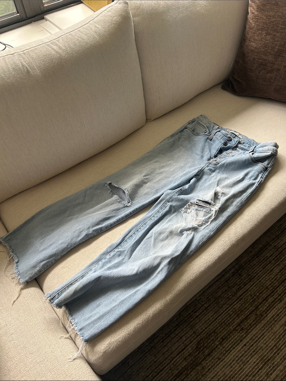 Whetherly James Light Wash Distressed High-Rise Jeans